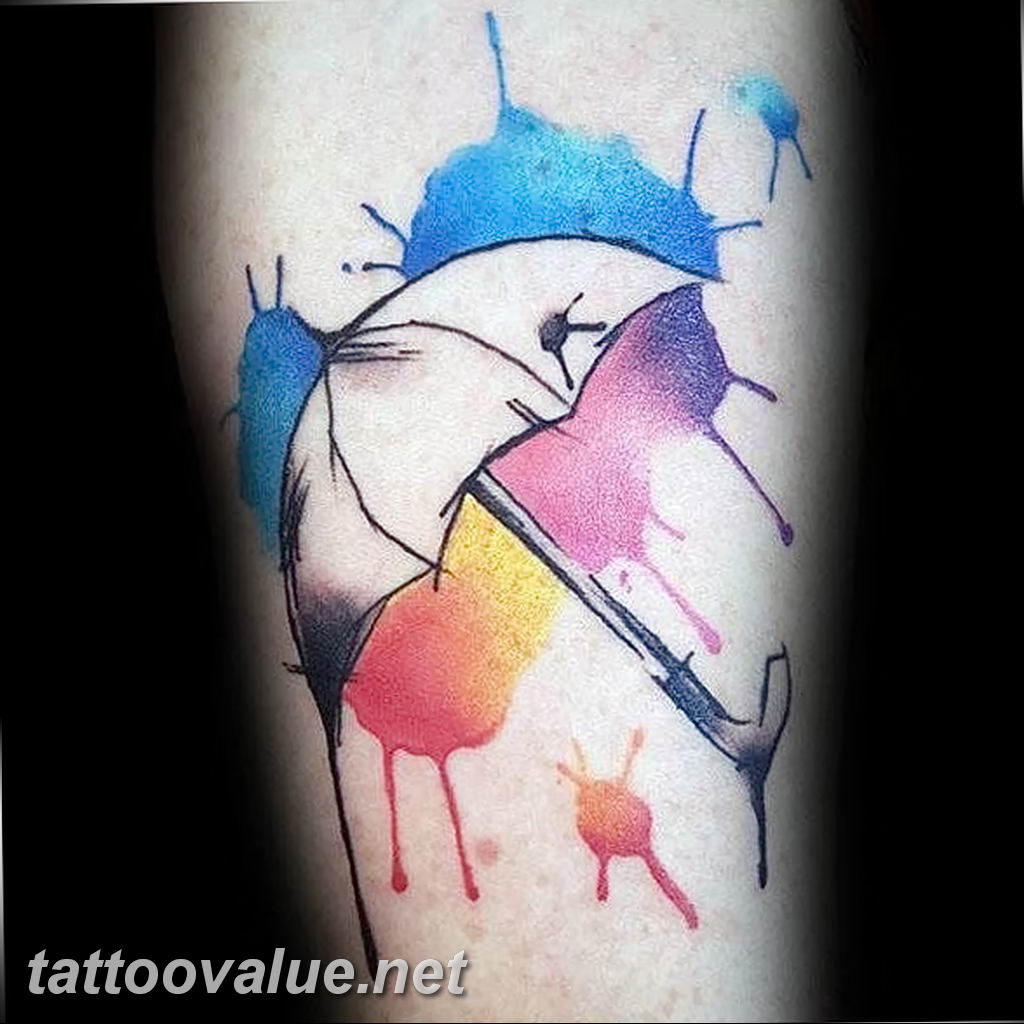 photo tattoo umbrella 06.12.2018 №022 - example of tattoo design umbrella - tattoovalue.net